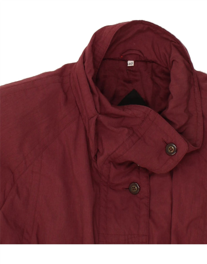 VINTAGE Womens Oversized Utility Jacket IT 40 Small Burgundy Polyester Vintage Vintage and Second-Hand Vintage from Messina Hembry 