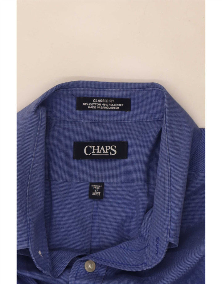 Chaps Ανδρικό πουκάμισο Classic Fit, Μέγεθος 17 XL Μπλε Houndstooth Βαμβακερό