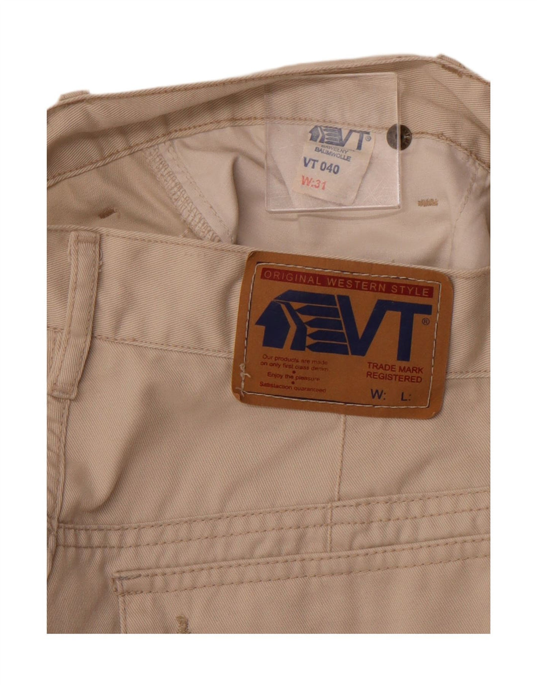 Ανδρικό ψηλόμεσο σορτς VINTAGE Cargo W31 Βαμβακερό μεσαίο μπεζ