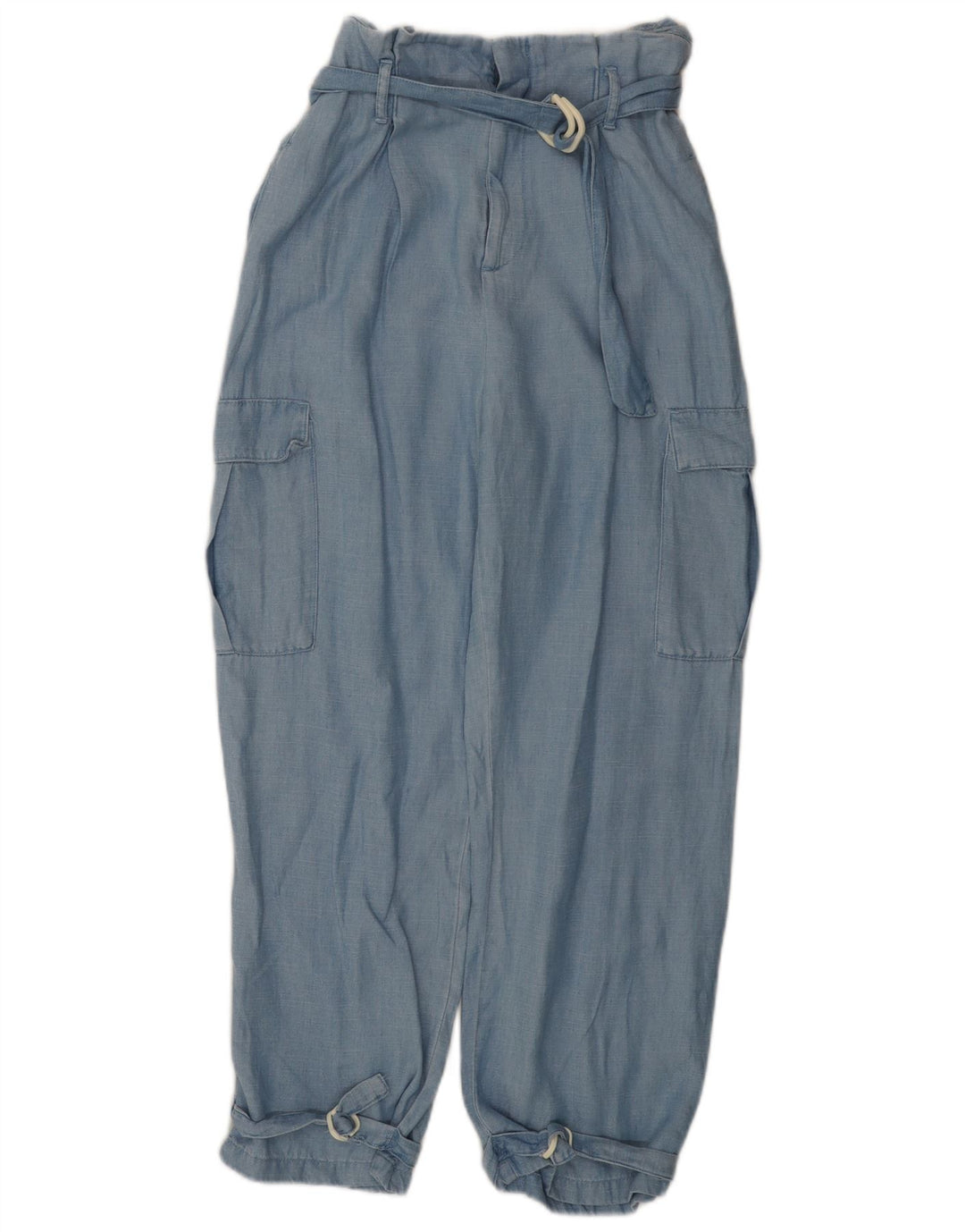 ZARA Γυναικείο Ψηλόμεσο Παντελόνι Cargo Μικρό W26 L26 Μπλε