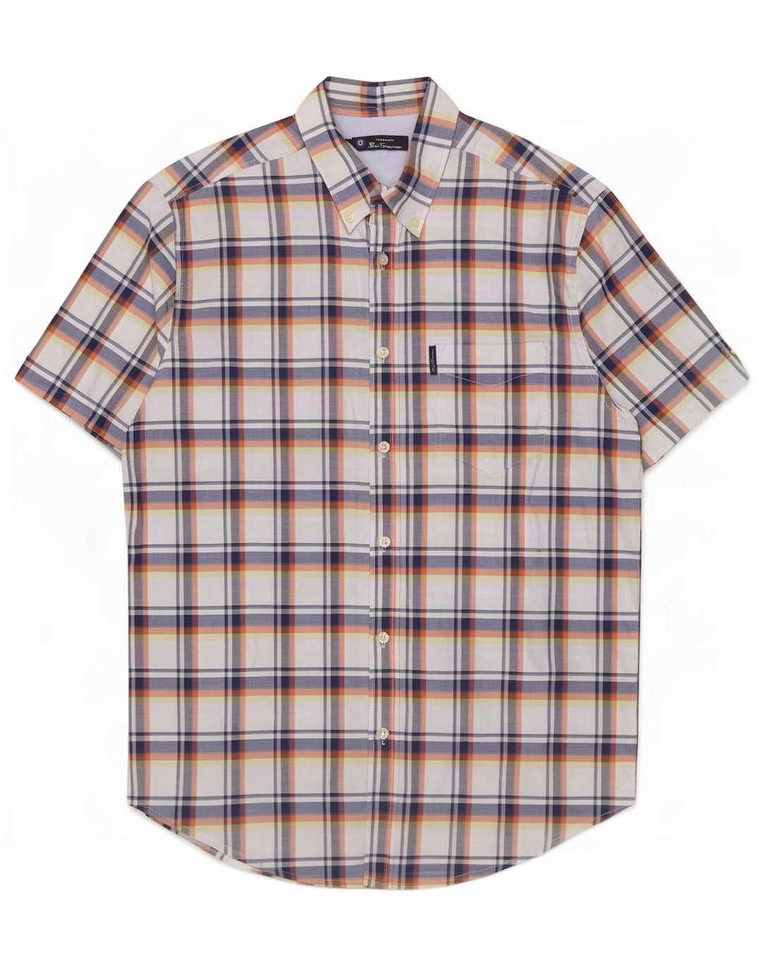 Ben Sherman Ανδρικό κοντομάνικο πουκάμισο μεγάλο πολύχρωμο βαμβακερό