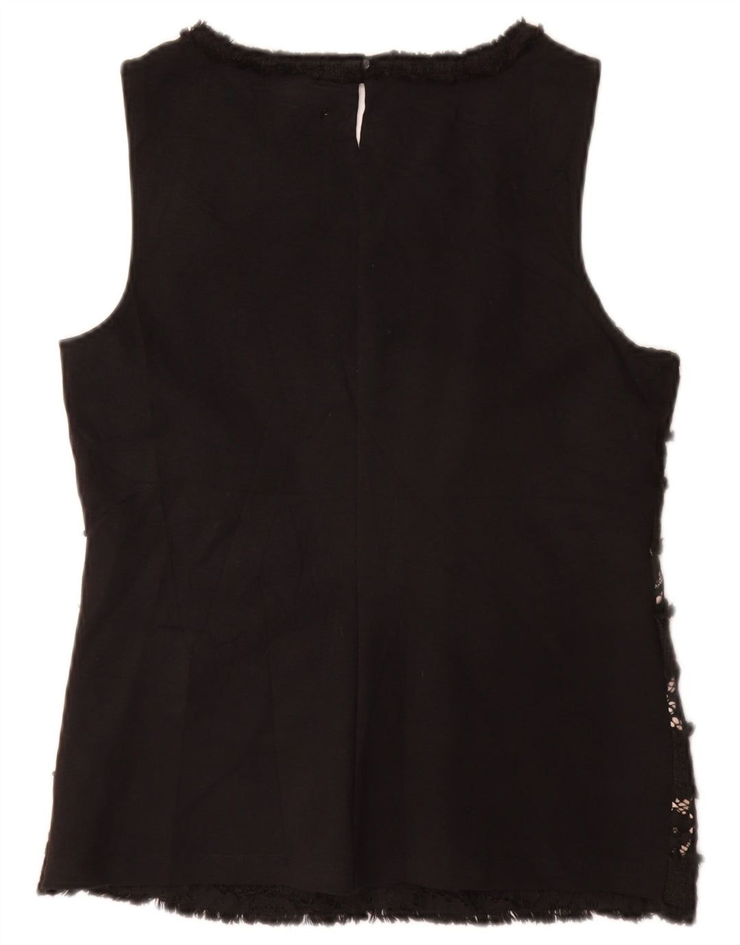 J. CREW Γυναικεία αμάνικη μπλούζα τοπ UK 10 Small Black Floral Viscose