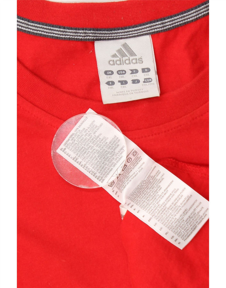 Ανδρικό τοπ Adidas μακρυμάνικο 2XL κόκκινο βαμβακερό