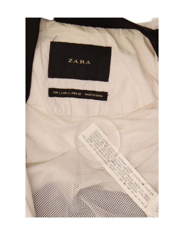 Zara Ανδρική φόρμα φόρμας με γραφικό φόρεμα, Μπουφάν με μεγάλο μαύρο χρώμα, νάιλον