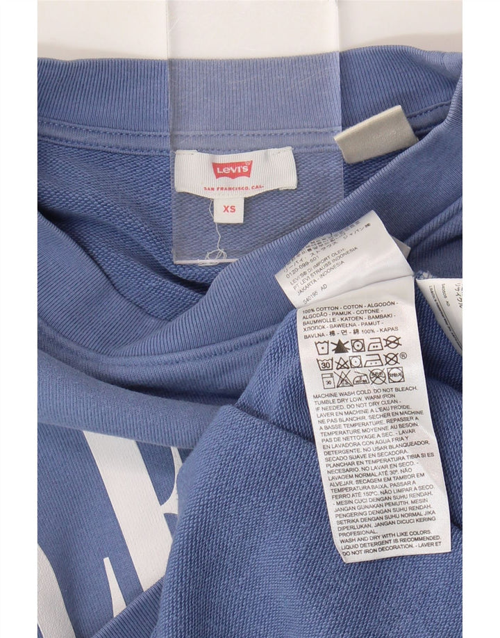 Γυναικεία φούτερ Levi's Oversized Graphic Crop Jumper UK 6 XS Blue Cotton