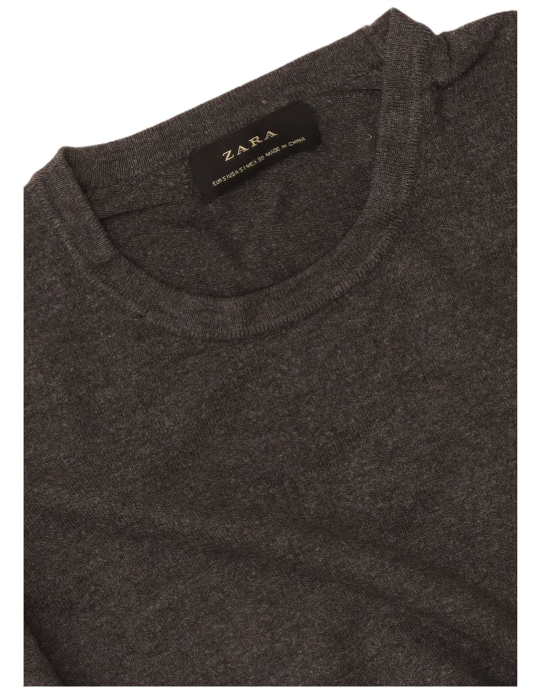Zara Γυναικείο πουλόβερ με λαιμόκοψη UK 10 Small Grey