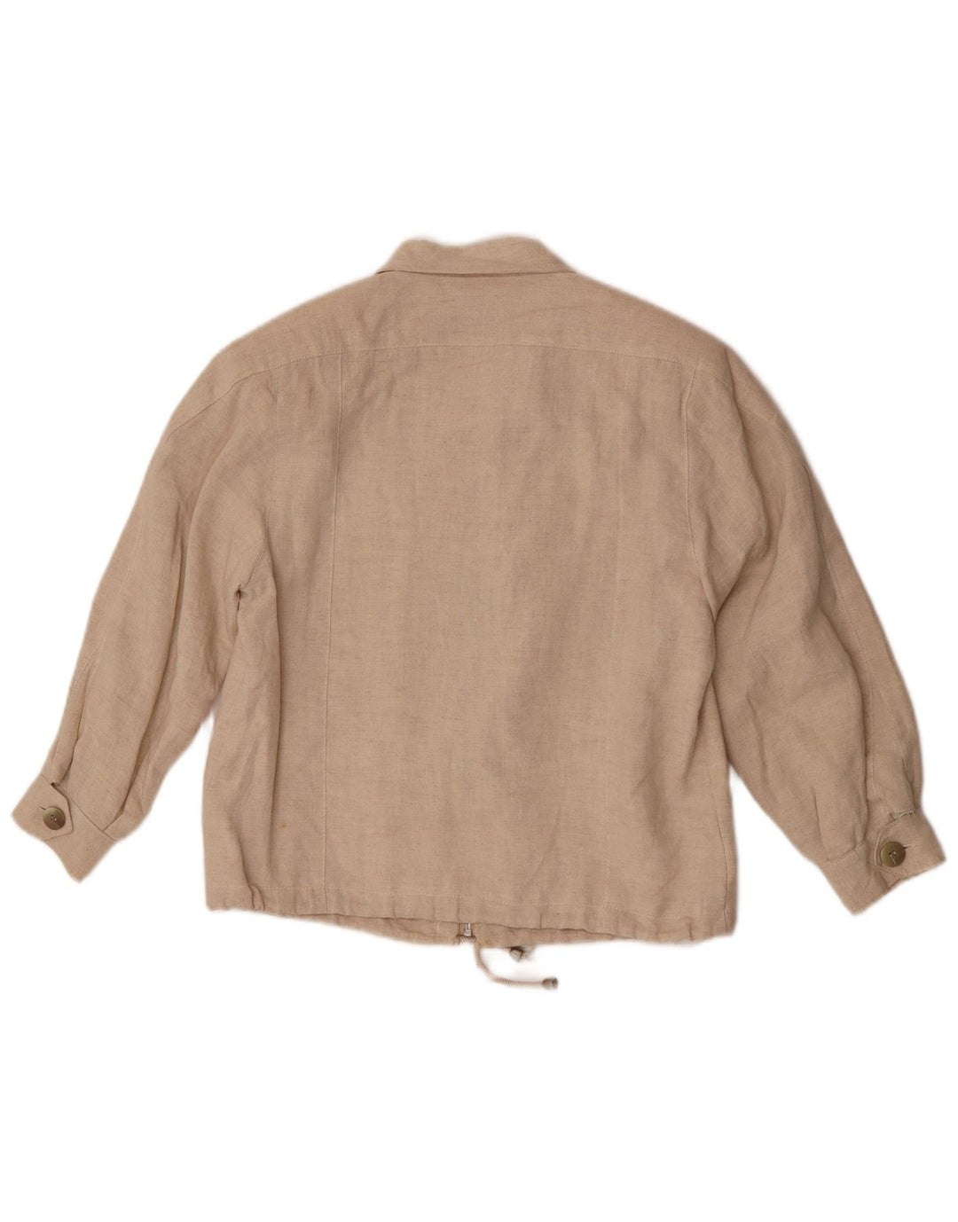 Vintage Γυναικείο Oversized Μπουφάν Bomber IT 34 2XS Μπεζ Λινό