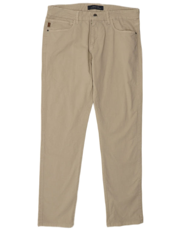 ZARA Ανδρικό Slim Casual Παντελόνι EU 42 Large W32 L31 Μπεζ βαμβακερό