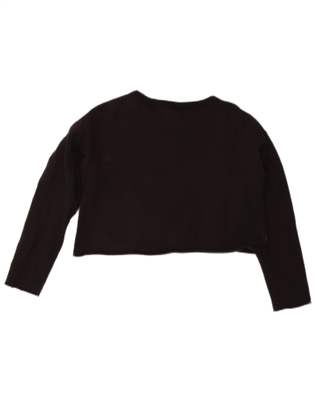 Champion Womens Crop Graphic Oversized Φούτερ Jumper UK 10 Small Black