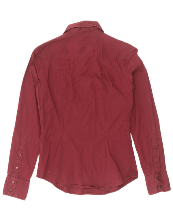 Gas Γυναικείο πουκάμισο UK 10 Small Maroon Βαμβάκι