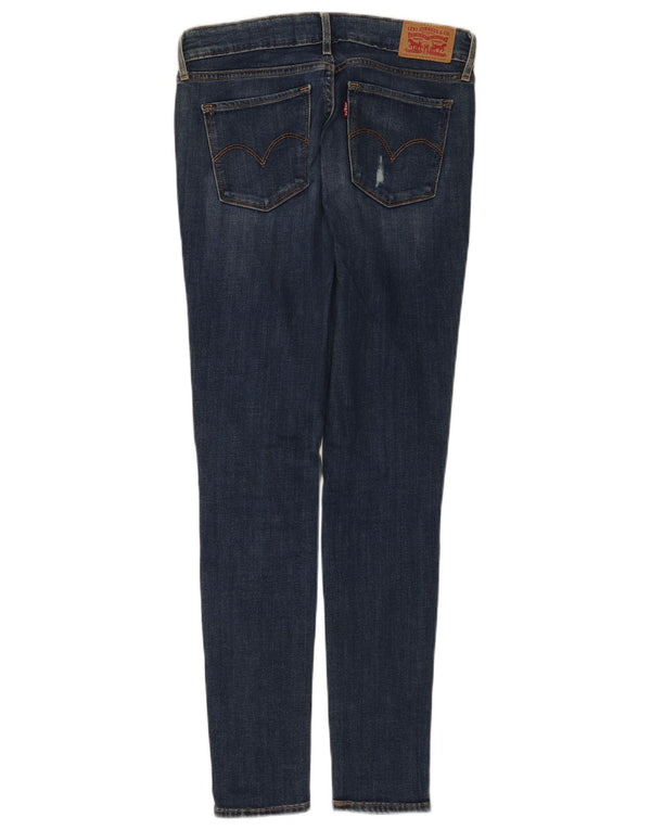 Levi's Womens 711 Distressed Skinny Jeans W27 L30 Blue Cotton