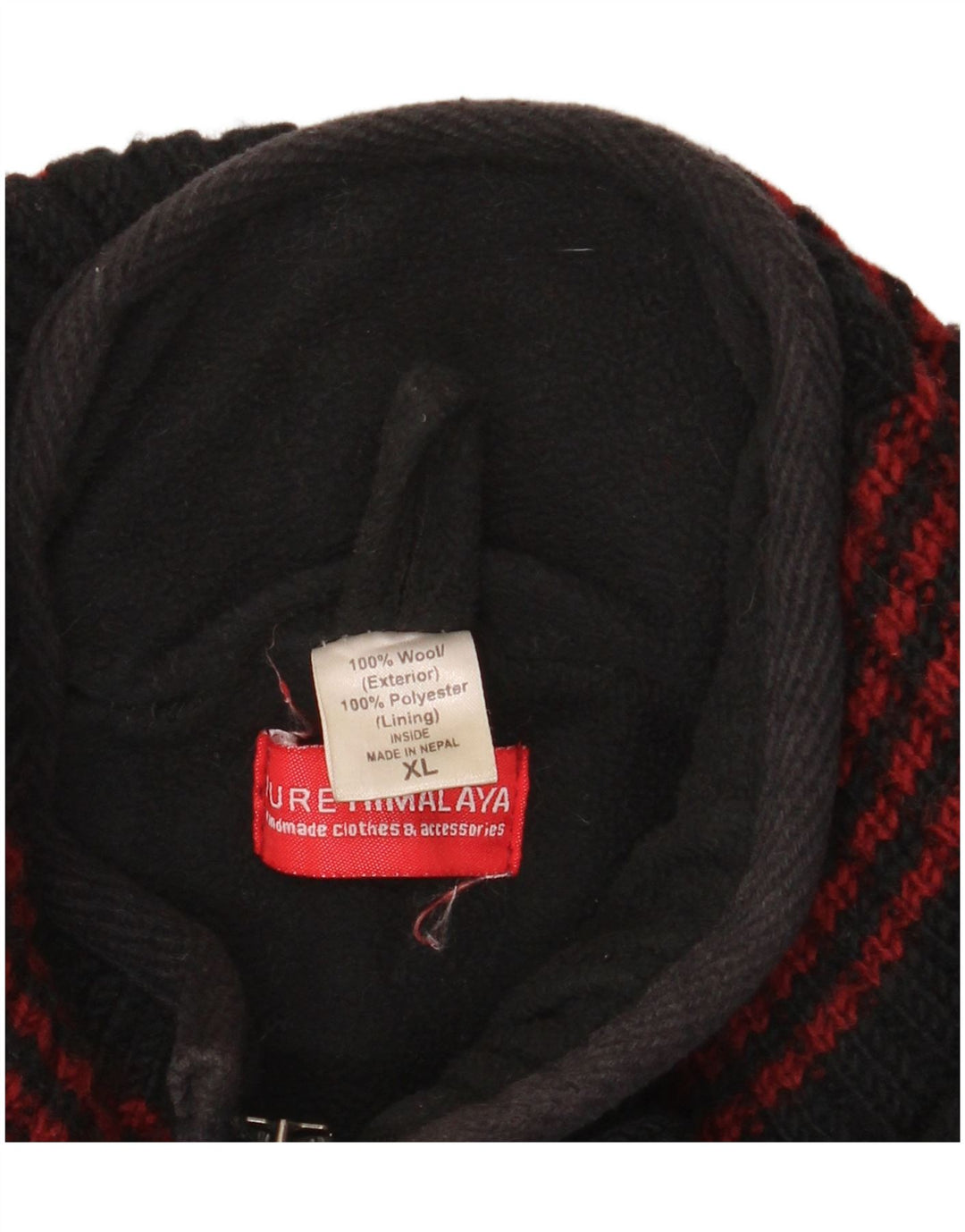 Ανδρικό πουλόβερ ζακέτα HIMALAYA XL Μαύρο ριγέ μαλλί