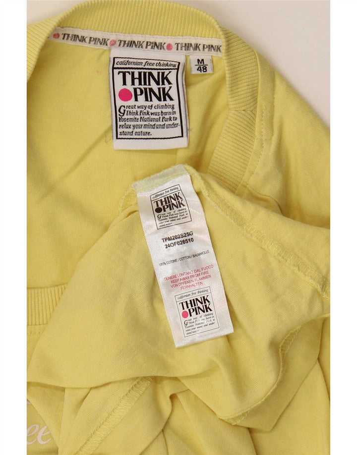 Ανδρικό T-Shirt Think Pink Graphic Top IT 48 Μεσαίο κίτρινο βαμβακερό