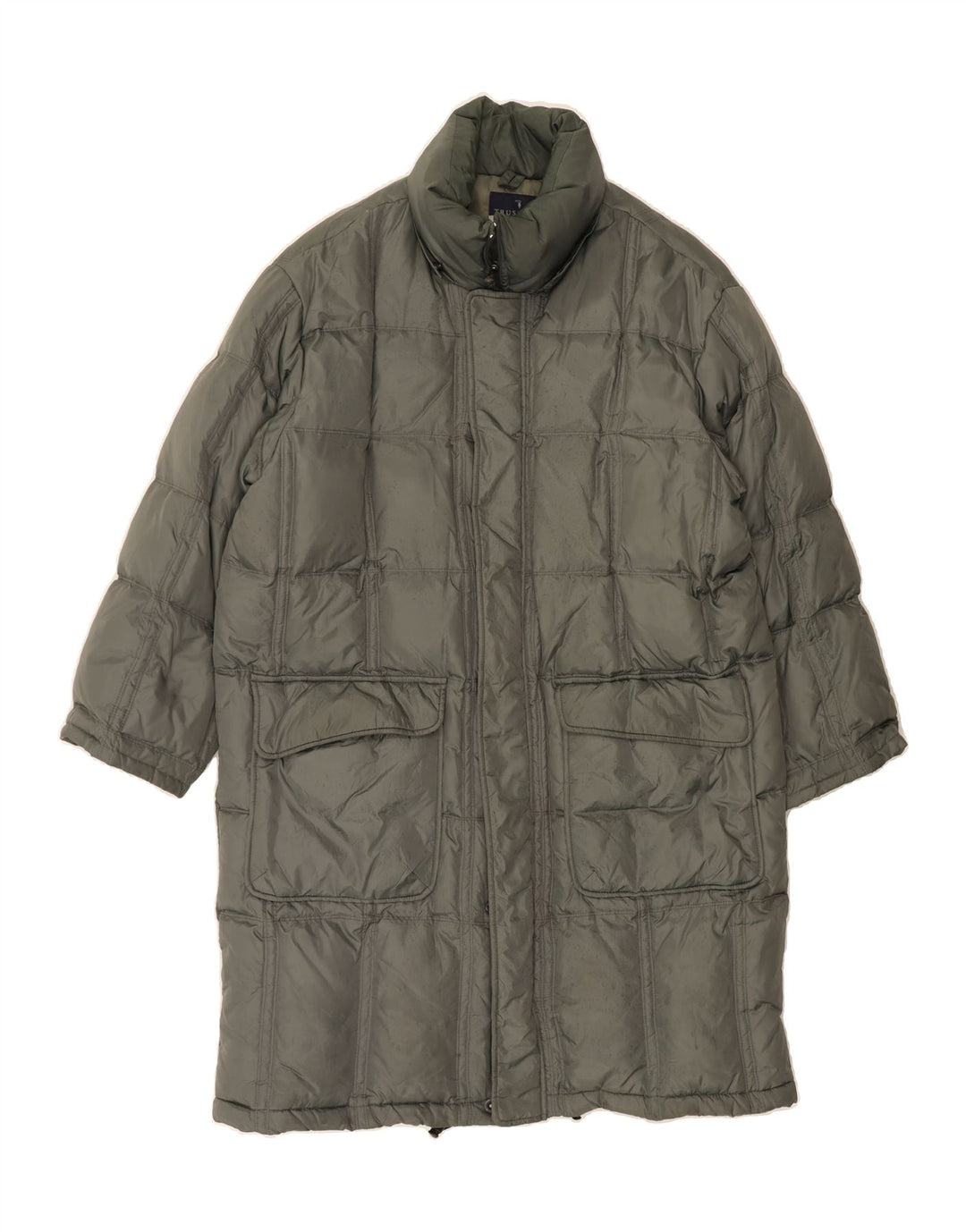 TRUSSARDI Mens Padded Coat IT 54 2XL Grey Nylon Vintage Trussardi and Second-Hand Trussardi from Messina Hembry 
