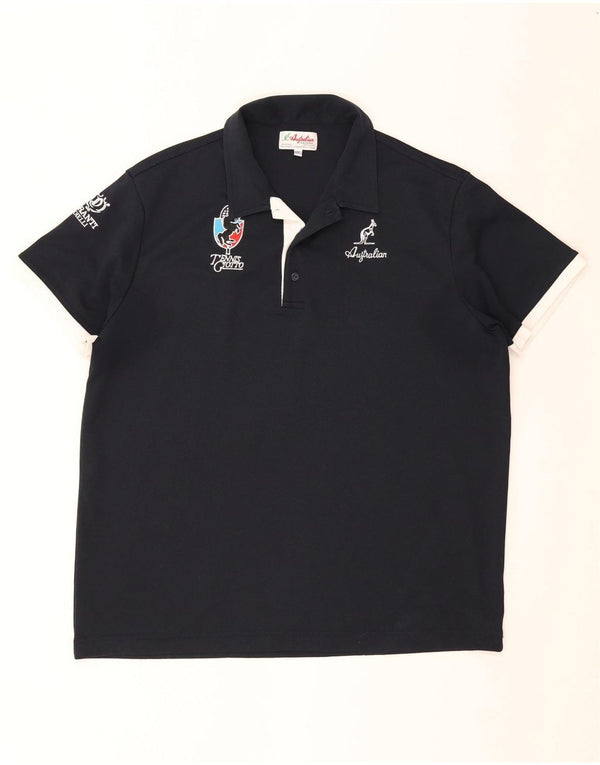 AUSTRALIAN L'ALPINA Ανδρικό μπλουζάκι πόλο 2XL Navy Blue Polyester