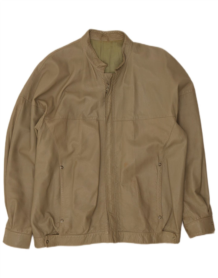 Vintage Ανδρικό Δερμάτινο Μπουφάν UK 38 Medium Khaki