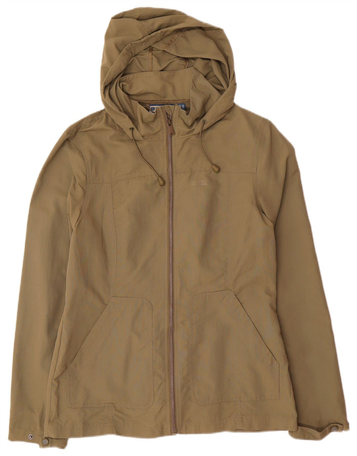 Mountain Warehouse Womens Hooded Utility Jacket UK 12 Medium Khaki Nylon
