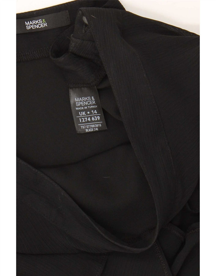 Marks & Spencer Γυναικεία φούστα σε επίπεδα UK 14 Medium W30 Black Polyester