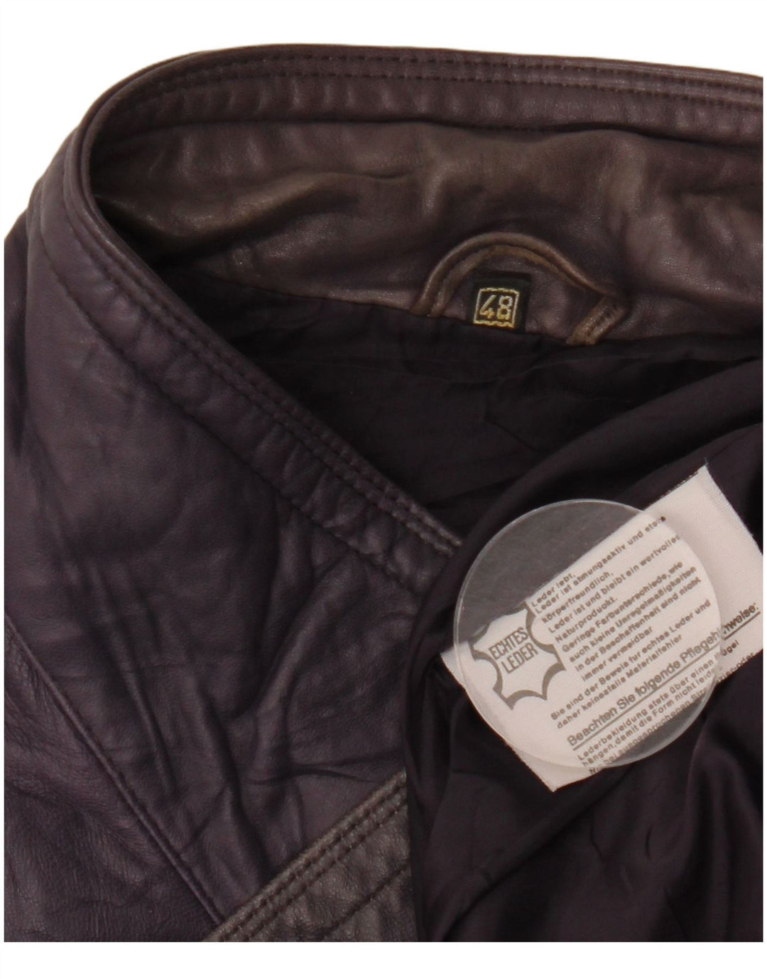 VINTAGE Γυναικείο Δερμάτινο Παλτό EU 48 2XL Μωβ Δέρμα