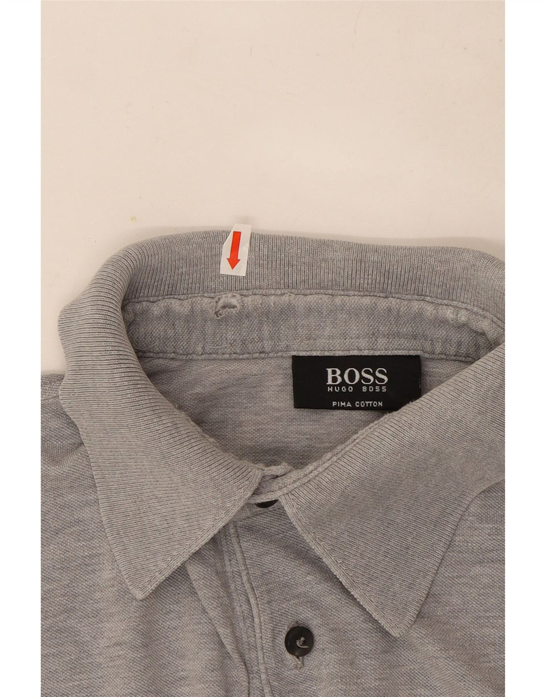 Ανδρικό πουκάμισο πόλο Hugo Boss, βαμβακερό μεσαίο γκρι