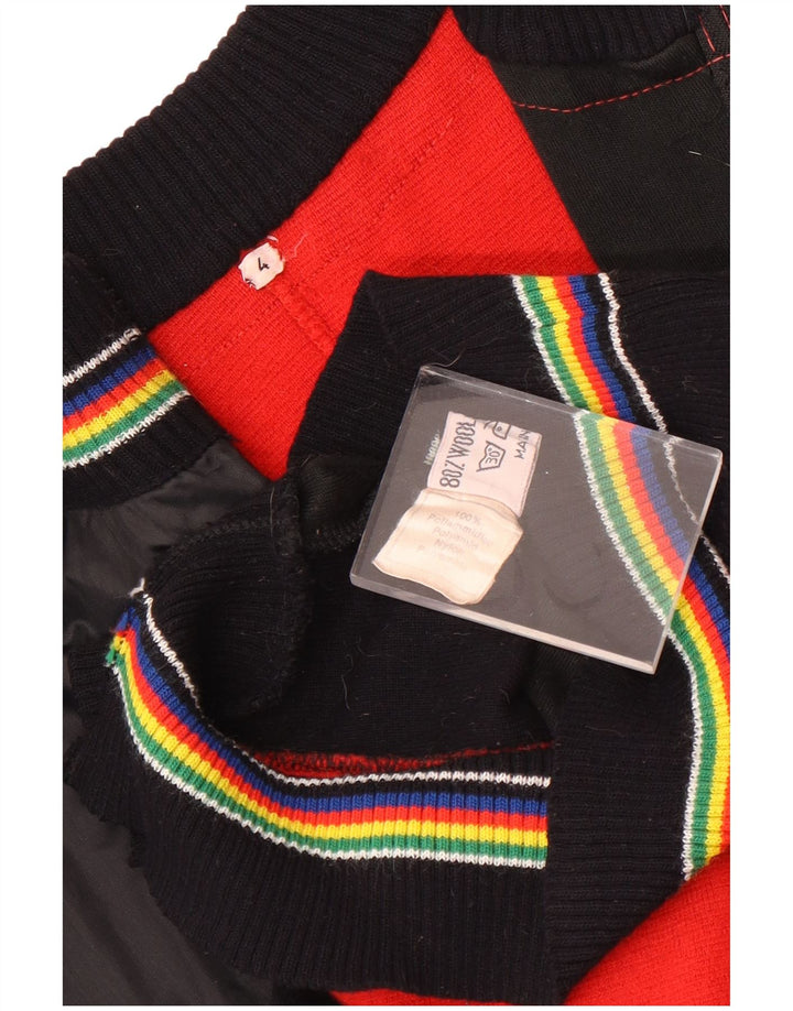 Vintage γυναικείο μπουφάν UK 14 Large Black Colourblock Μαλλί
