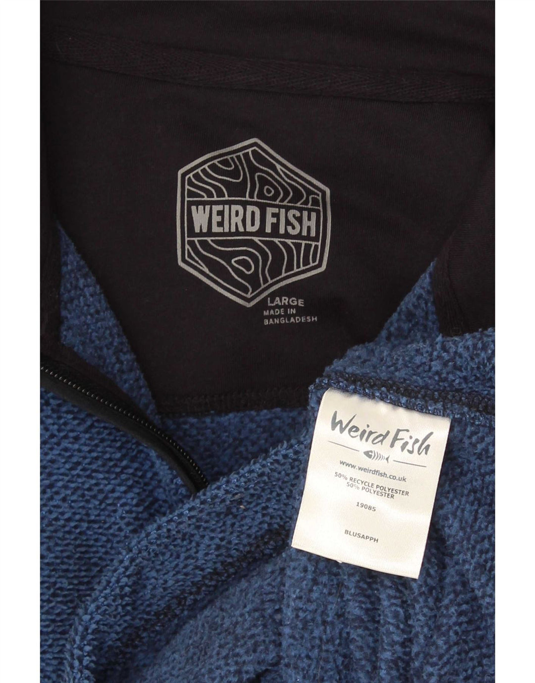 Weird Fish Mens Zip Fleece Jumper Μεγάλο Μπλε Πολυεστέρας