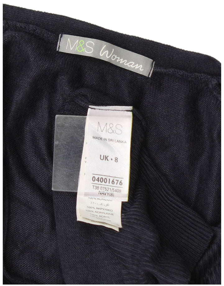 Marks & Spencer Γυναικείο πουλόβερ ζακέτα UK 8 Small Navy Blue Acrylic