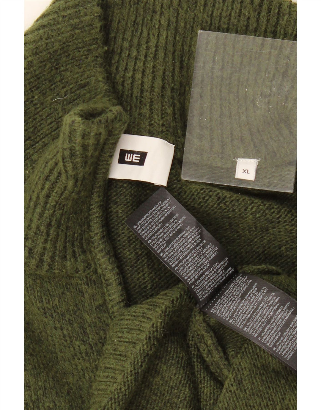 Ανδρικό πουλόβερ με φερμουάρ WE XL Χακί Fair Isle Wool