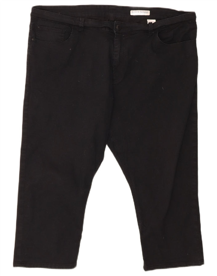 MARKS & SPENCER Womens Regular Capri Jeans UK 20 2XL W40 L20 Black