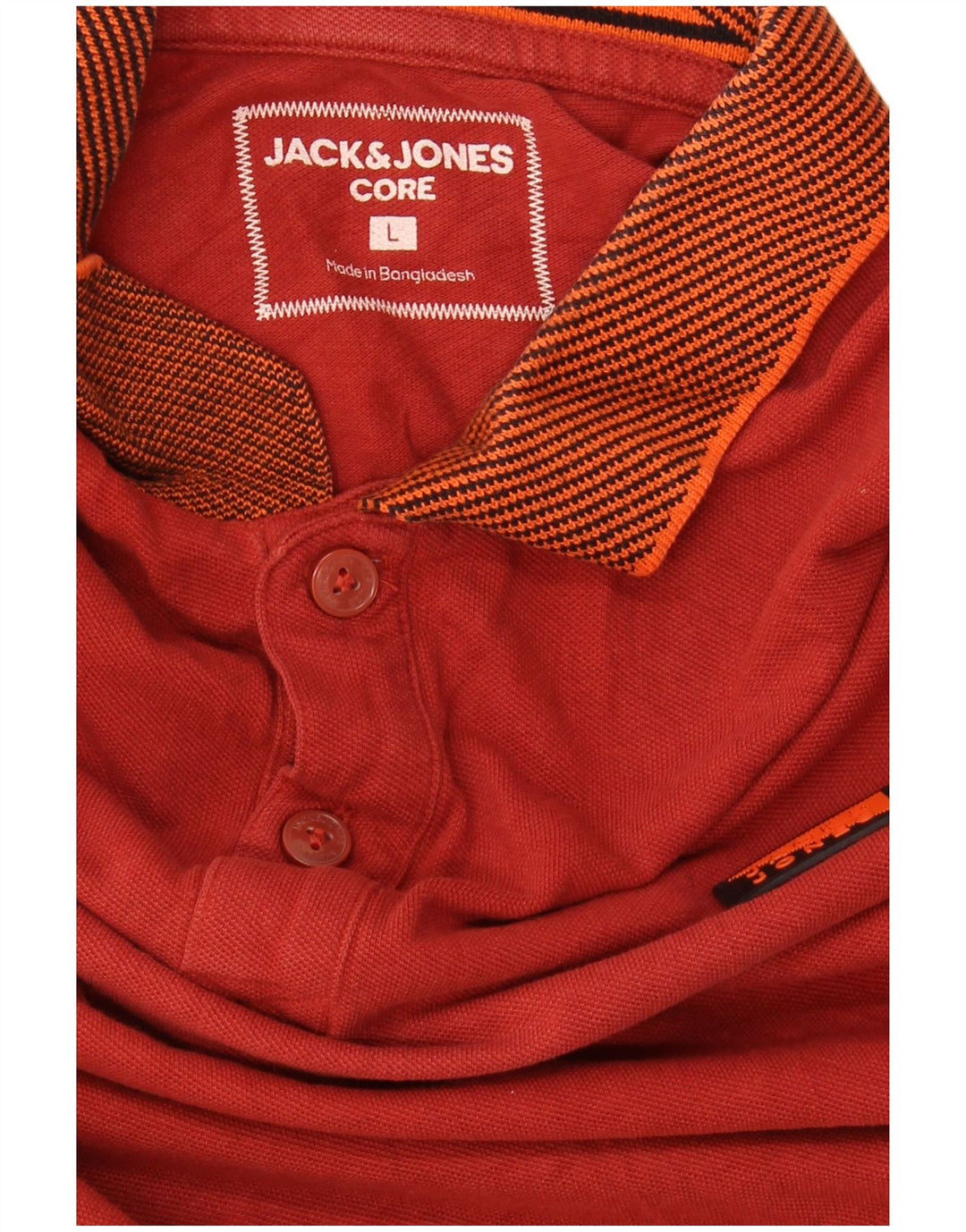 Ανδρικό πουκάμισο πόλο JACK & JONES μεγάλο κόκκινο βαμβακερό