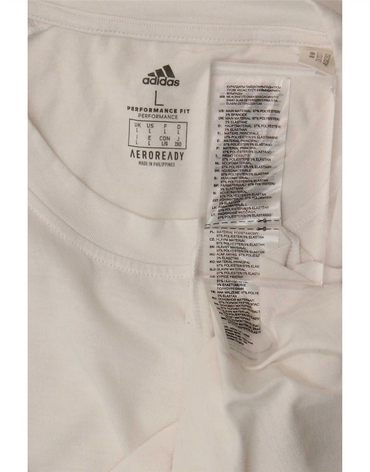Adidas Ανδρικό T-Shirt Aeroready Top Large White Polyester
