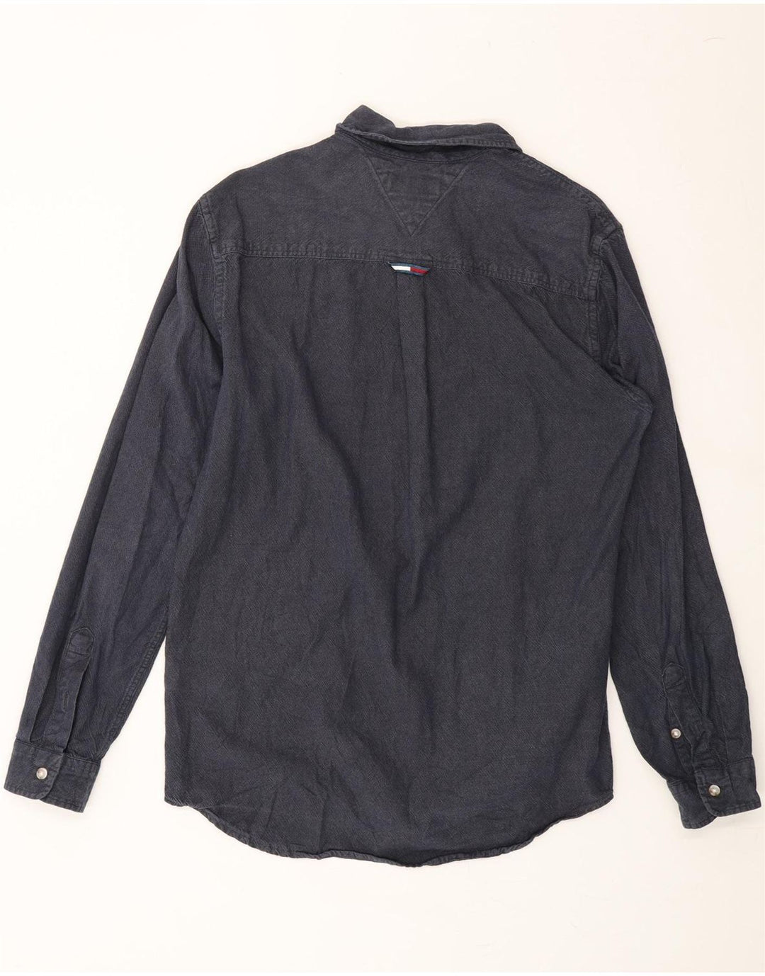 TOMMY HILFIGER Mens Shirt Medium Navy Blue Cotton Vintage Tommy Hilfiger and Second-Hand Tommy Hilfiger from Messina Hembry 