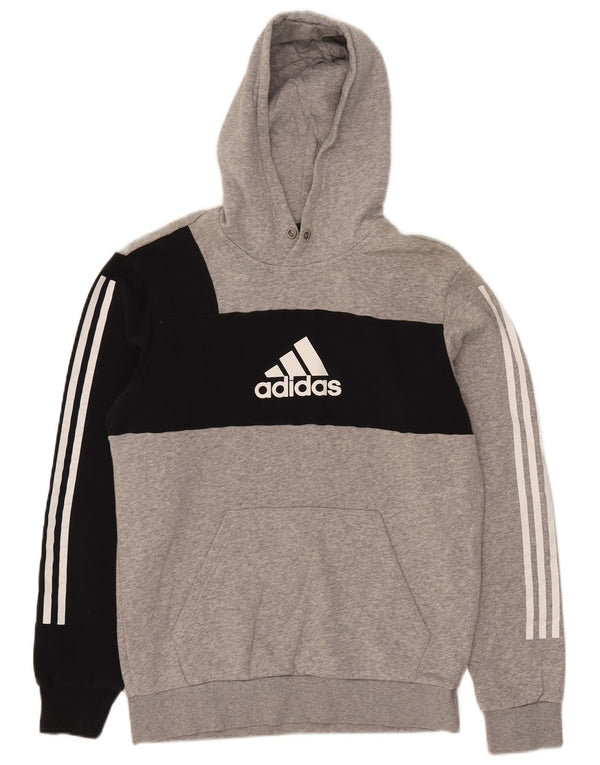 Ανδρικό γραφικό φούτερ Adidas, μεσαίο γκρι, βαμβακερό