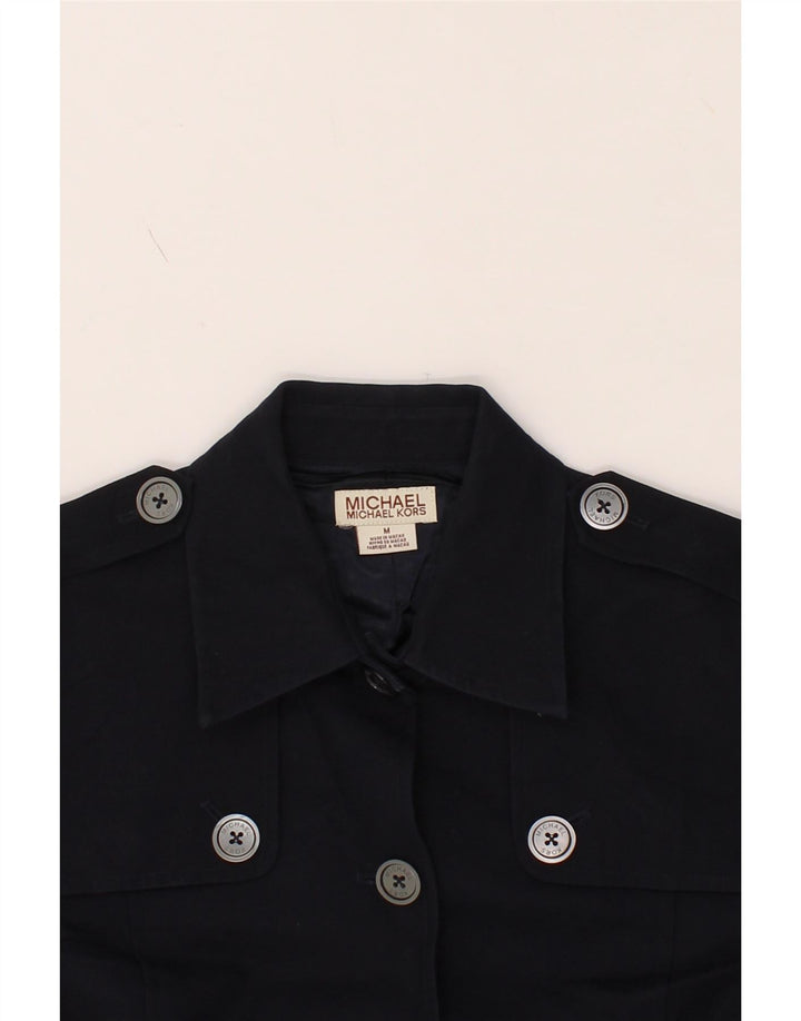 MICHAEL KORS Womens Military Jacket UK 12 Medium Navy Blue Cotton Vintage Michael Kors and Second-Hand Michael Kors from Messina Hembry 