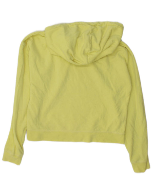 Jack Wills Womens Oversized Graphic Crop Hoodie Jumper UK 10 Small Yellow