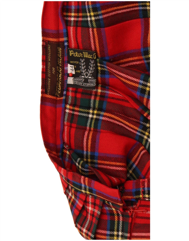 Vintage γυναικεία μίνι πλισέ φούστα IT 44 Medium W26 Red Check New Wool