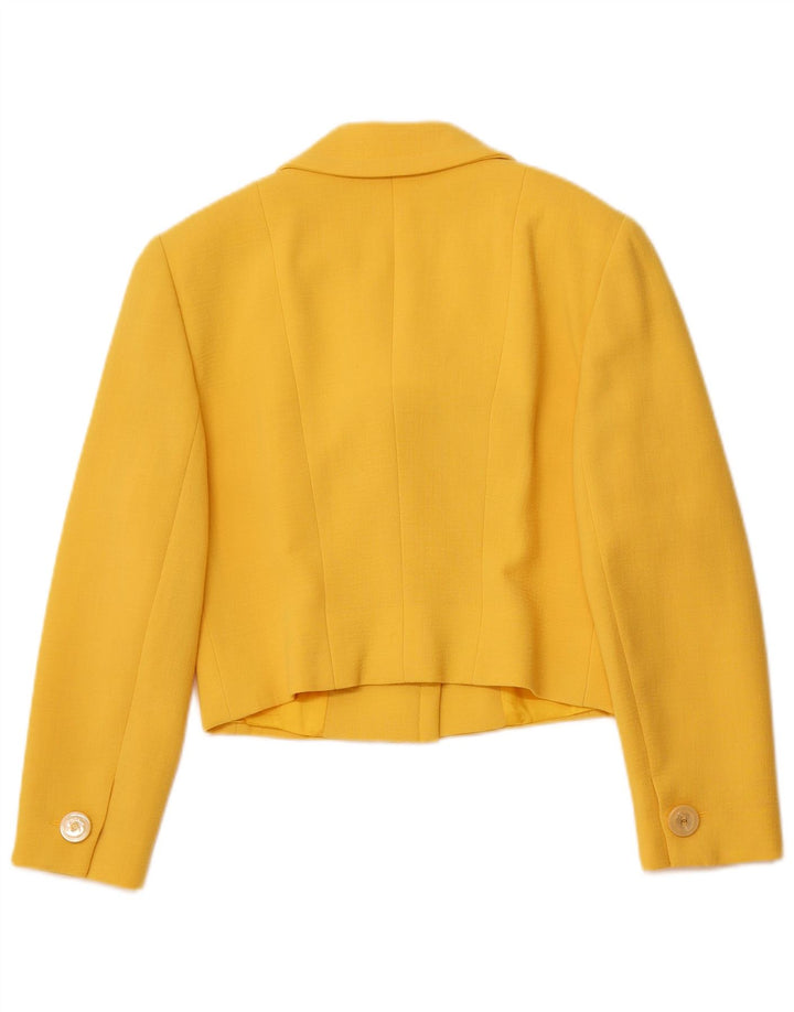 VINTAGE Γυναικείο Σετ Φούστας 2 τεμαχίων με 4 Κουμπιά IT 44 Medium W26 Κίτρινο μαλλί