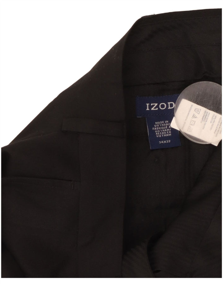 Ανδρικό ίσιο παντελόνι Chino Izod W34 L32 Μαύρο πολυεστέρα