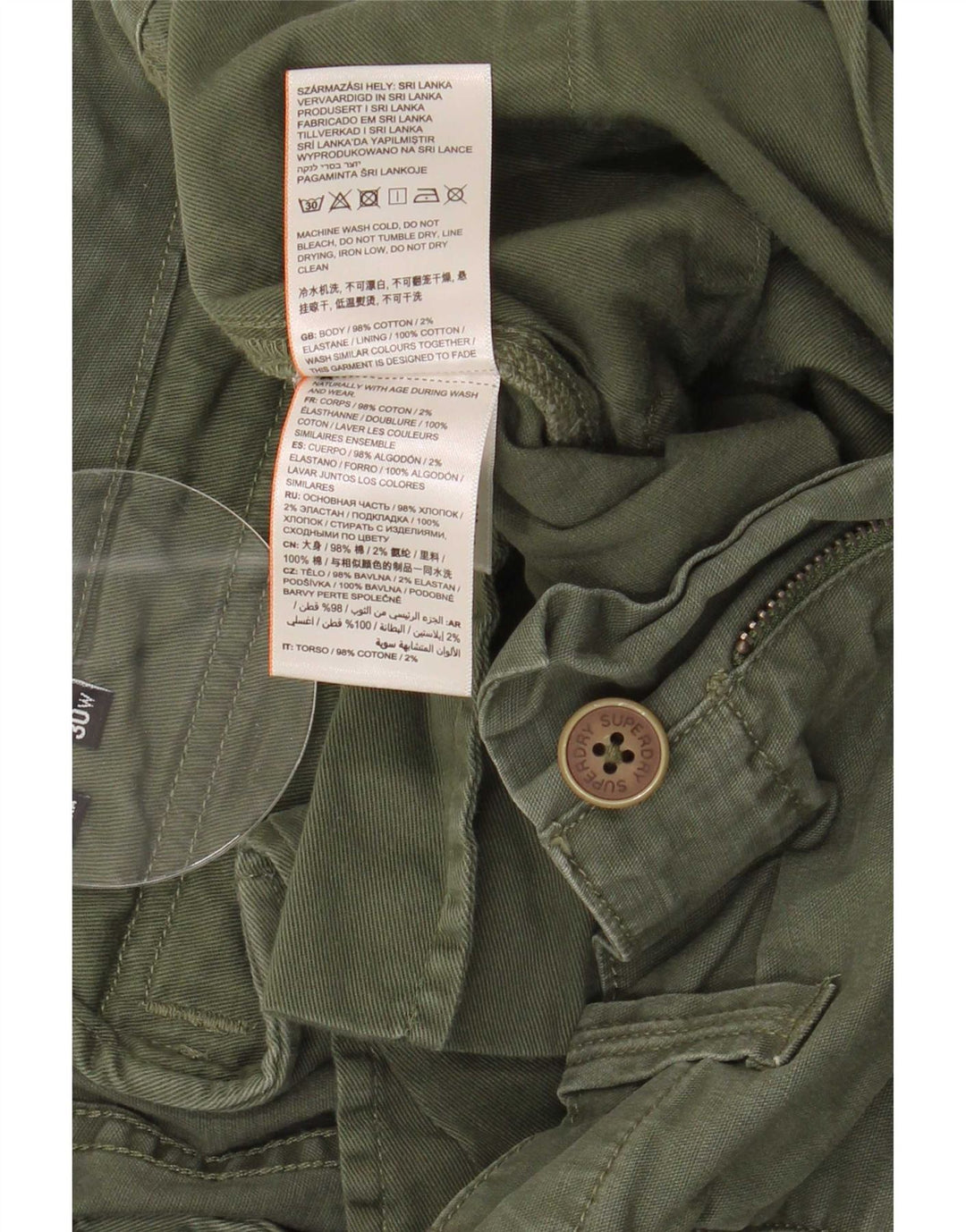 Ανδρικό σορτς Cargo Superdry W30 Βαμβακερό μεσαίο πράσινο