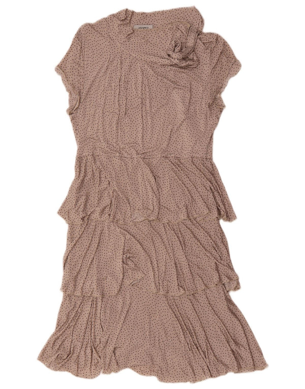 Max & Co. Γυναικείο φόρεμα UK 14 Large Beige Spotted Viscose
