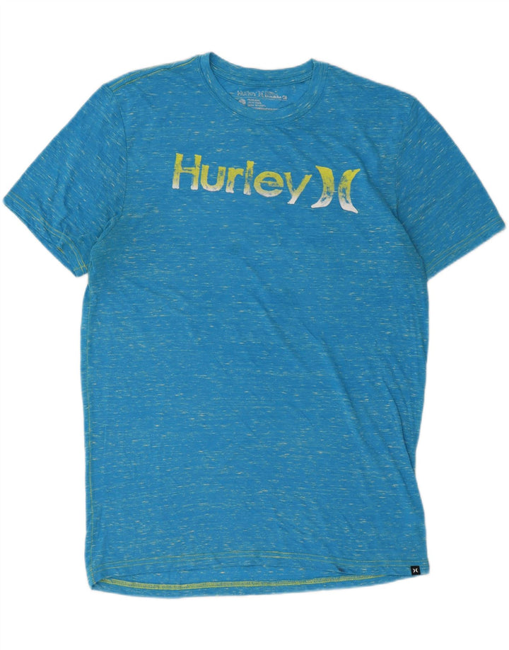 Ανδρικό γραφικό T-Shirt Hurley Top Large Blue Flecked Cotton