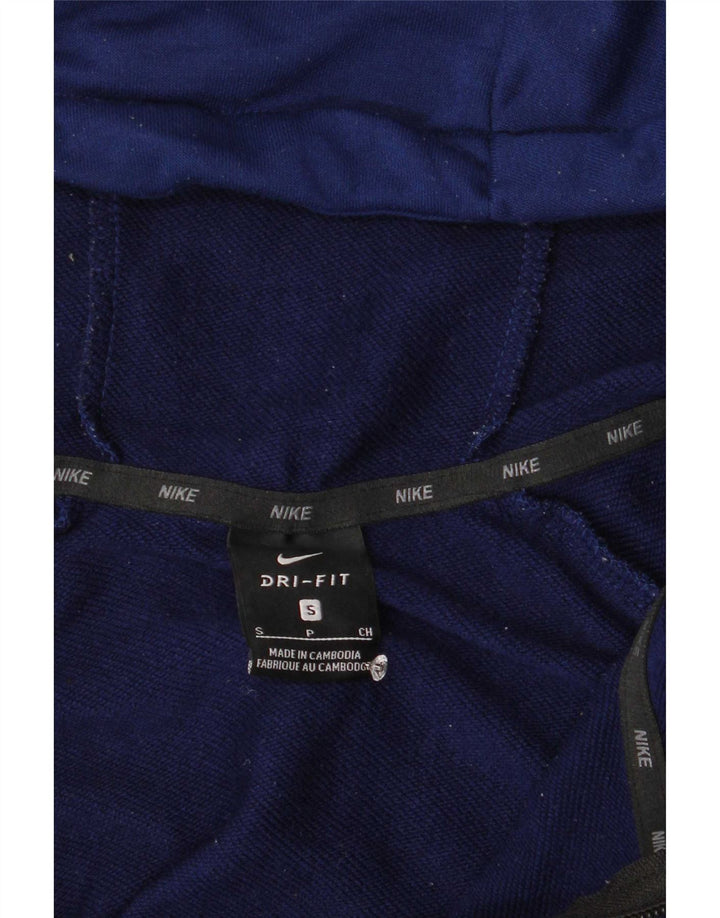 Ανδρικό πουλόβερ Nike με φερμουάρ Dri Fit με κουκούλα μικρό ναυτικό