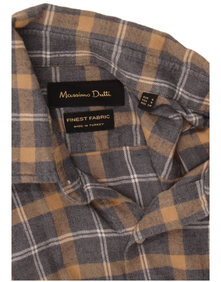 Ανδρικό φανελένιο πουκάμισο Massimo Dutti Small Grey Check