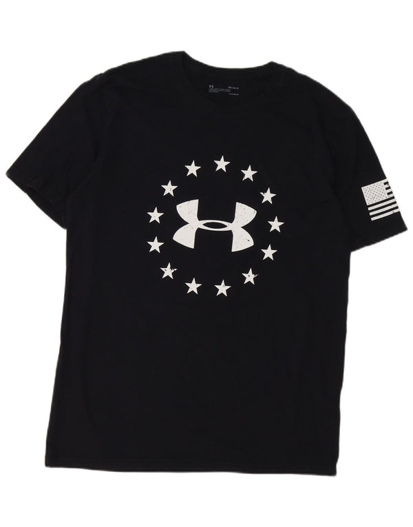 Γραφικό T-Shirt Ανδρικό Heat Gear UNDER Armour Top Μεσαίο μαύρο βαμβακερό