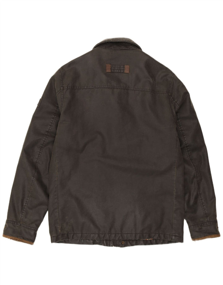 Fat Face Ανδρικό κερωμένο βαμβακερό μπουφάν UK 36 Small Grey Polyester