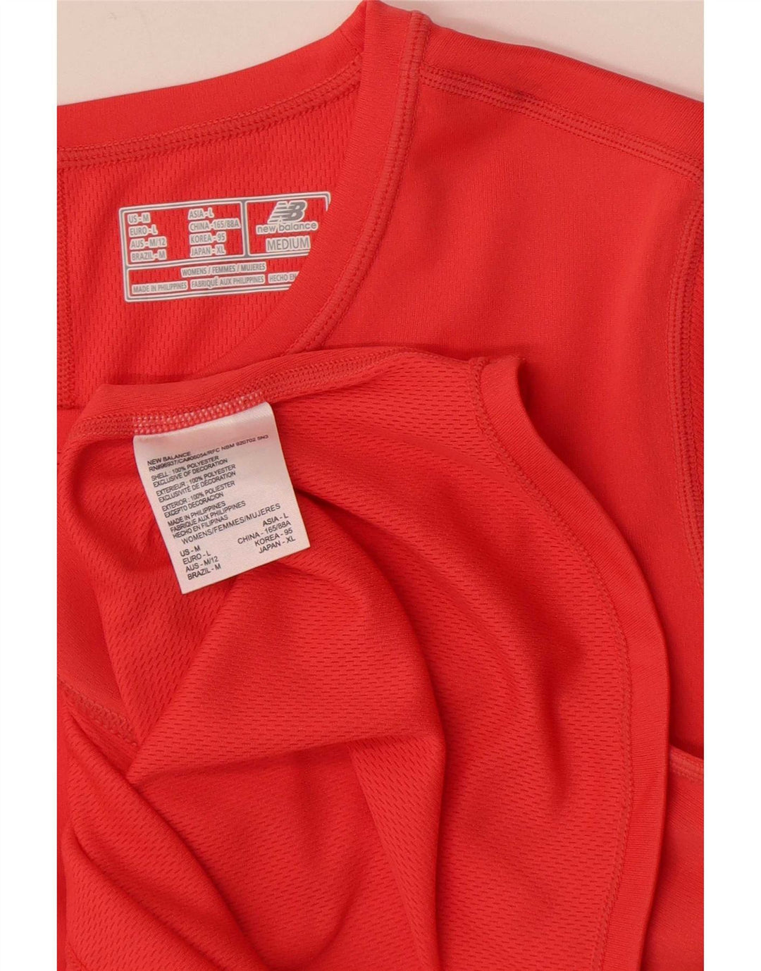 New Balance Γυναικείο T-Shirt Top UK 14 Large Red Polyester