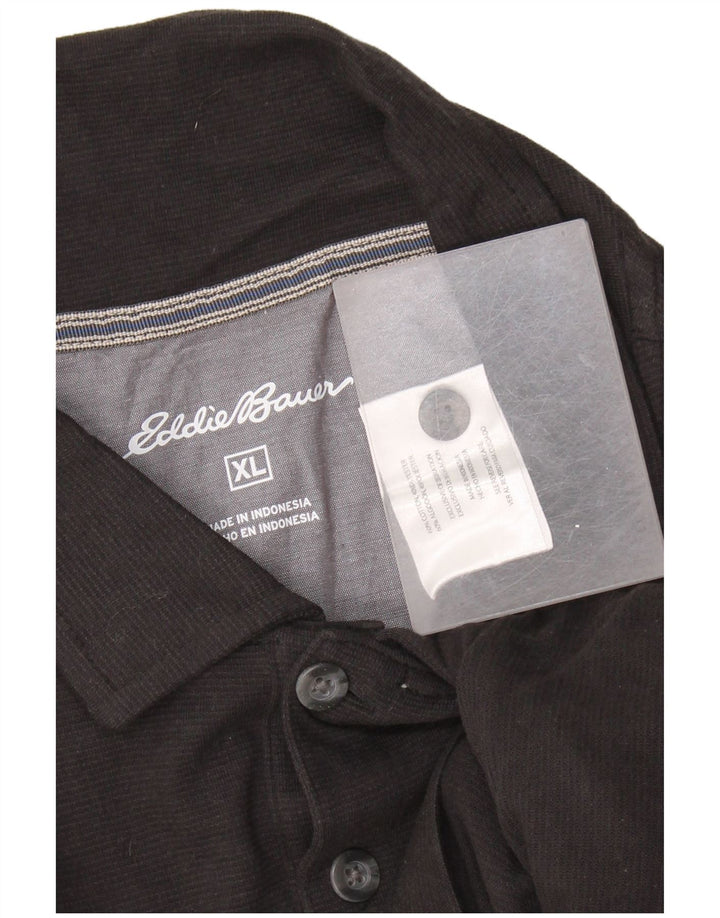 Ανδρικό πουκάμισο πόλο Eddie Bauer XL Μαύρο βαμβακερό