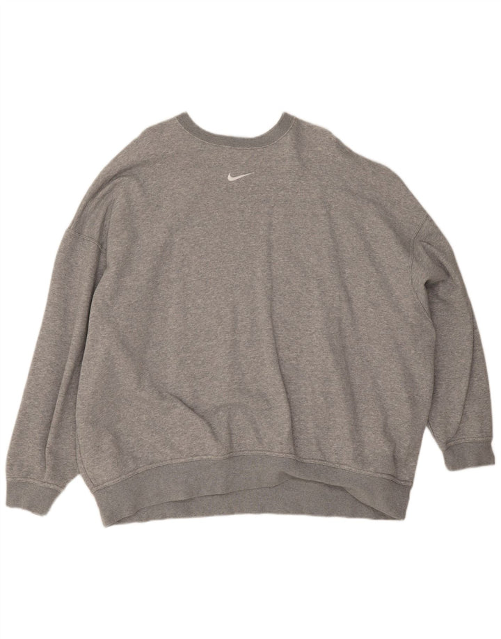 Ανδρική μπλούζα μεγάλου μεγέθους Nike, μεσαίο γκρι βαμβακερό