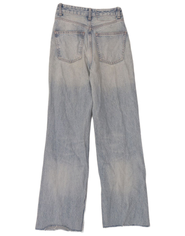 Zara γυναικείο ψηλό ψηλό φαρδύ τζιν EU 34 2XS W24 L30 Μπλε