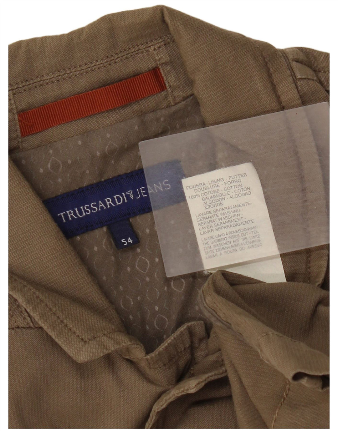 Trussardi Jeans Ανδρικό Μπουφάν IT 54 2XL Μπεζ βαμβακερό